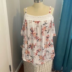 Off shoulder flower top